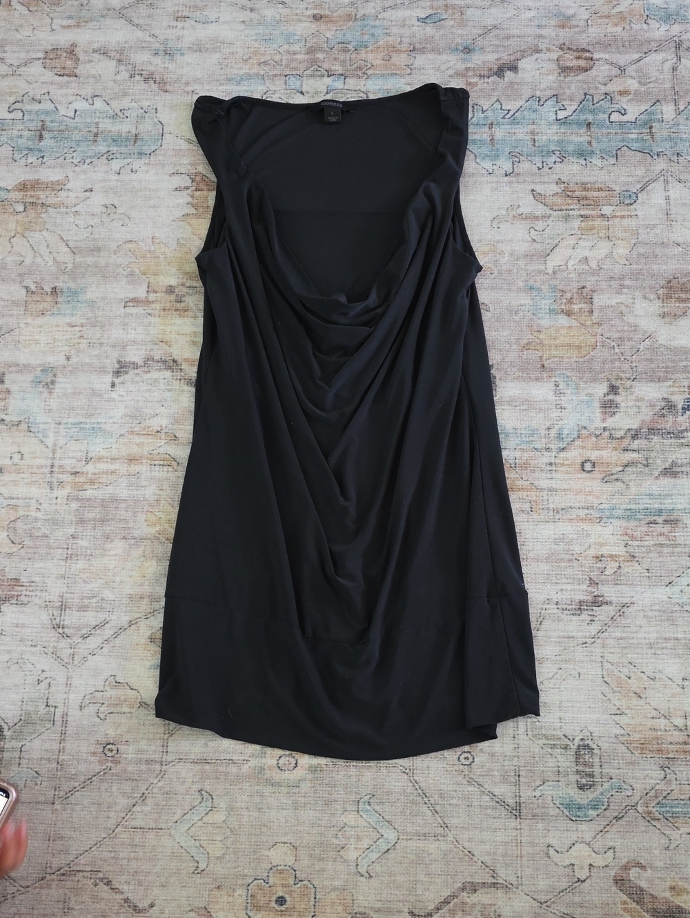 Express Black Sleeveless Cowl Neck Blouse